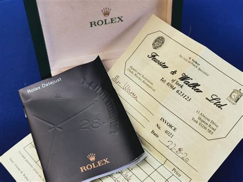 rolex watch paperwork.